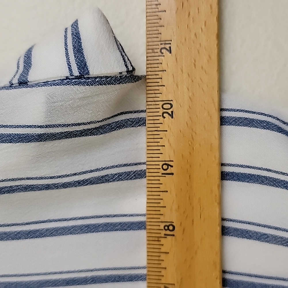 Justice Blue & White Striped Short Sleeve Top 12 - Picture 12 of 13